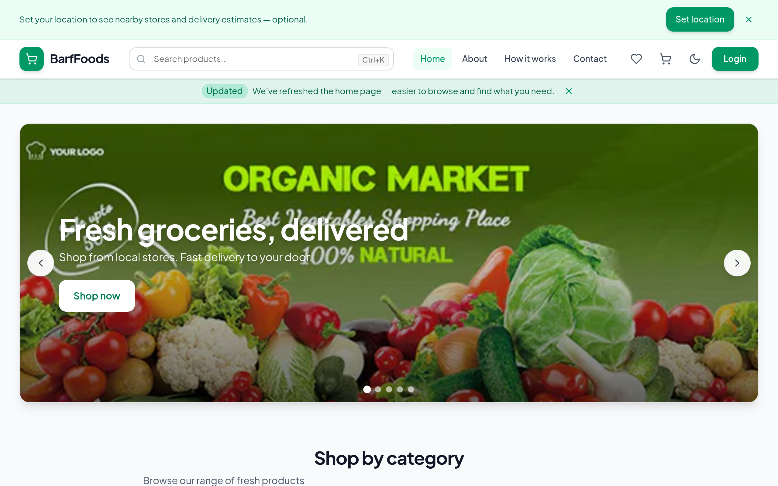 BarfFoods website preview